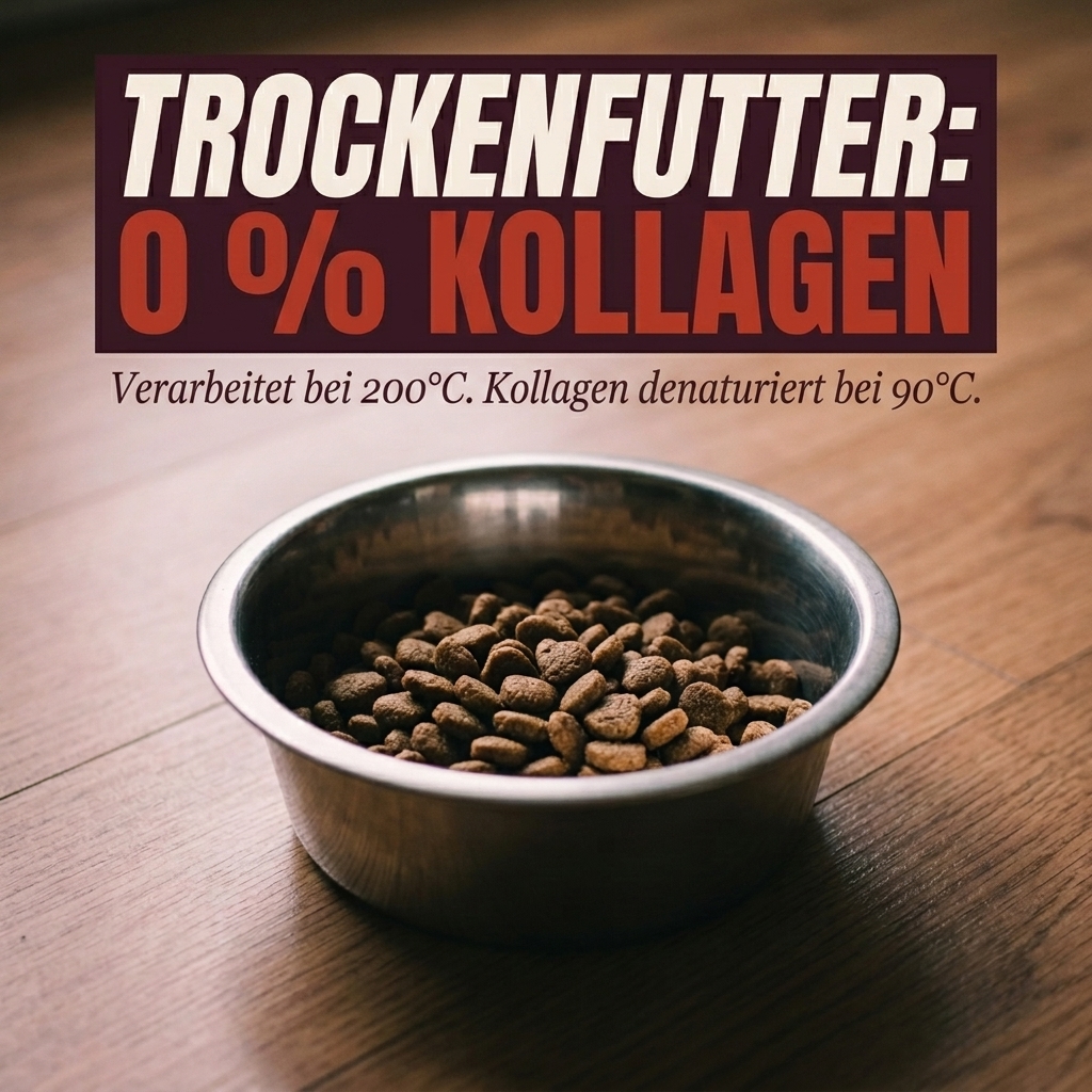 Kibble: zero collagen — processed at 200°C